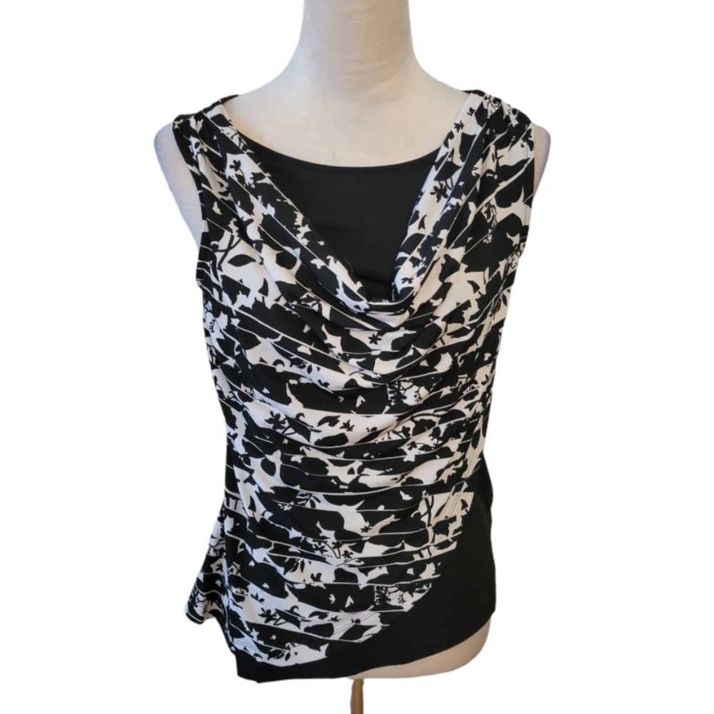WHBM Sleeveless Asymmetrical Hem Blouse Top Size Small
